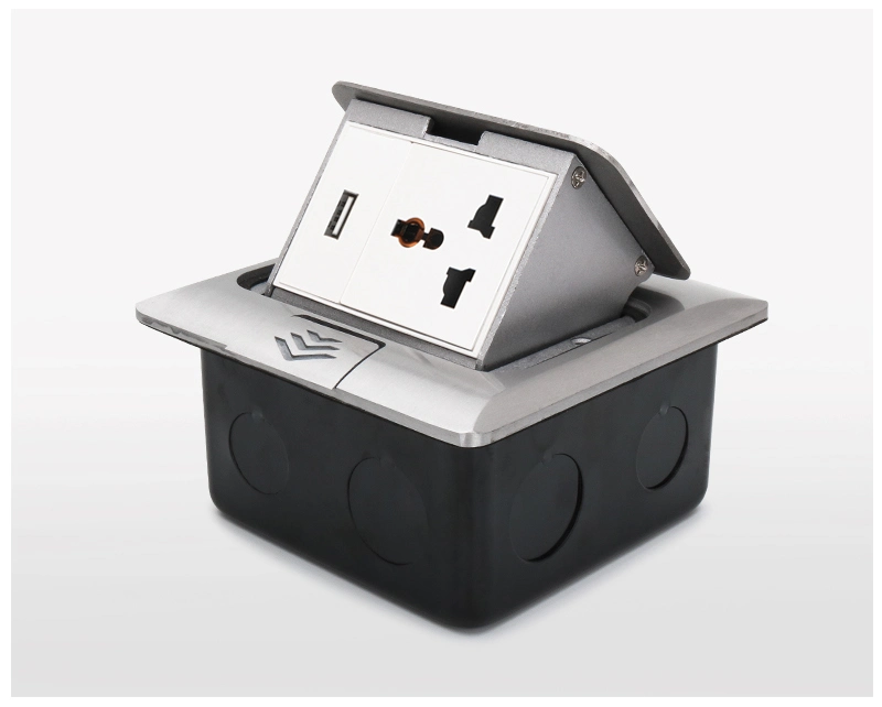 Slow Pop-up Floor Socket of Universal Power Outlet with USB Port