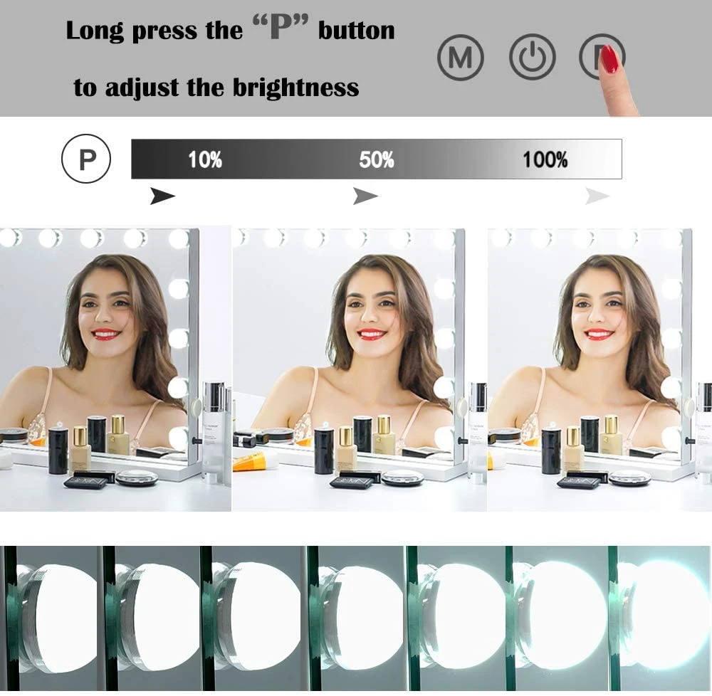 Makeup Mirror with USB Port Lights Hollywood Makeup Dressing Table Mirror U L Certified